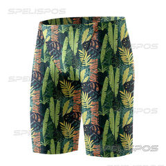 SPELISPOS Men Swimming Trunks Professional Swim Surf Trunks Summer Beach Protection Gym Tights Shorts Quick Dry Printed Plus