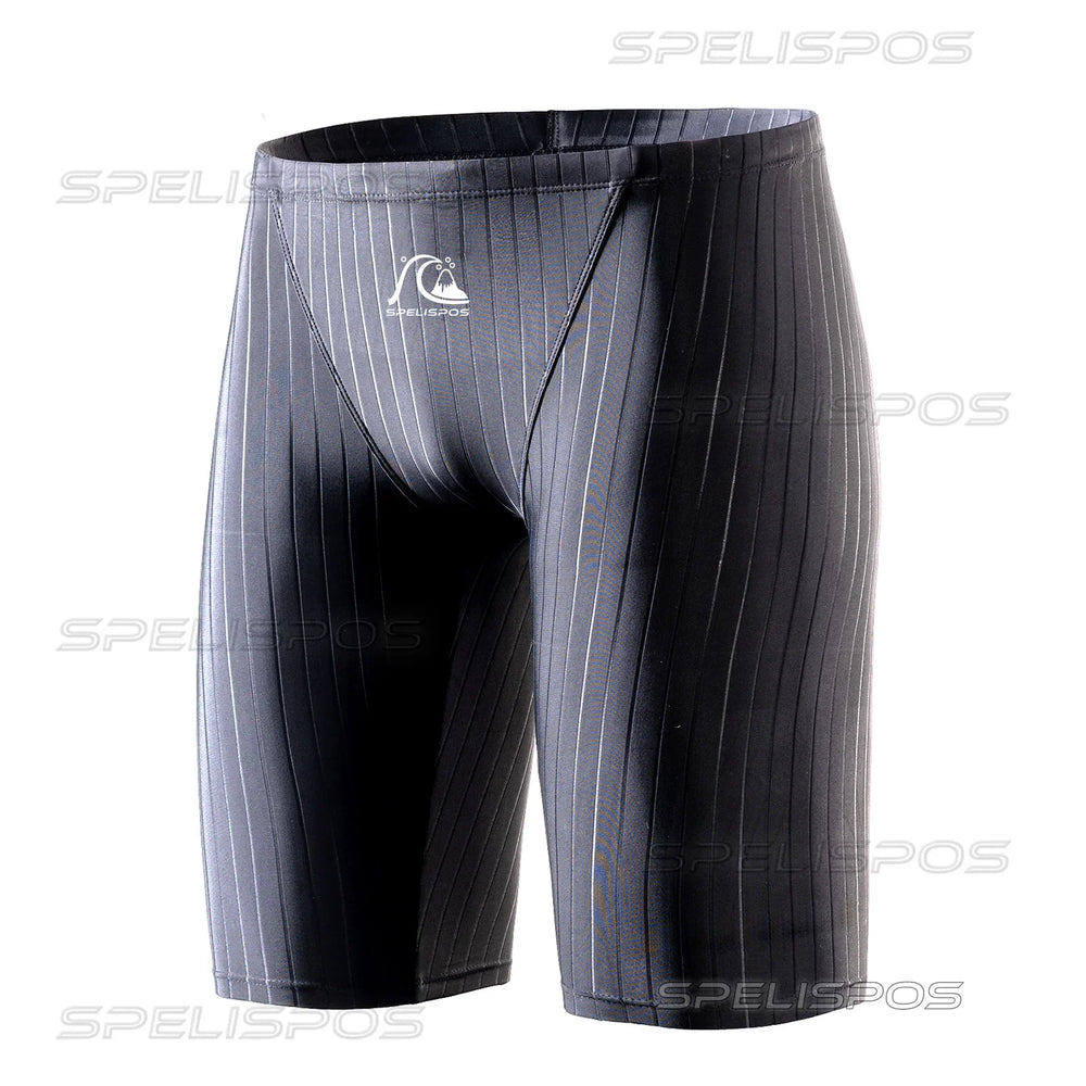 SPELISPOS Men Swimming Trunks Professional Swim Surf Trunks Summer Beach Protection Gym Tights Shorts Quick Dry Printed Plus