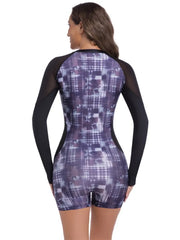 Rash Guard Patchwork Sport One Piece Swimsuit Swimwear Women Professional Sport Bathing Suit Surfing Swimsuits Swimming Suit