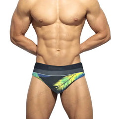 summer style men's dream leaf swim trunks low waist European and American beach hot spring swimming briefs