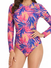 Long Sleeves Surfing One Piece Swimsuit Women Zipper Slim Rash guard Swimwear Female Bathers Bathing Swimming Suit Beachwear