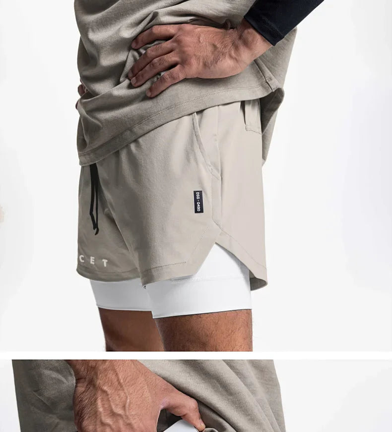 Men’s 2-in-1 Quick-Dry Gym Shorts for Active Training
