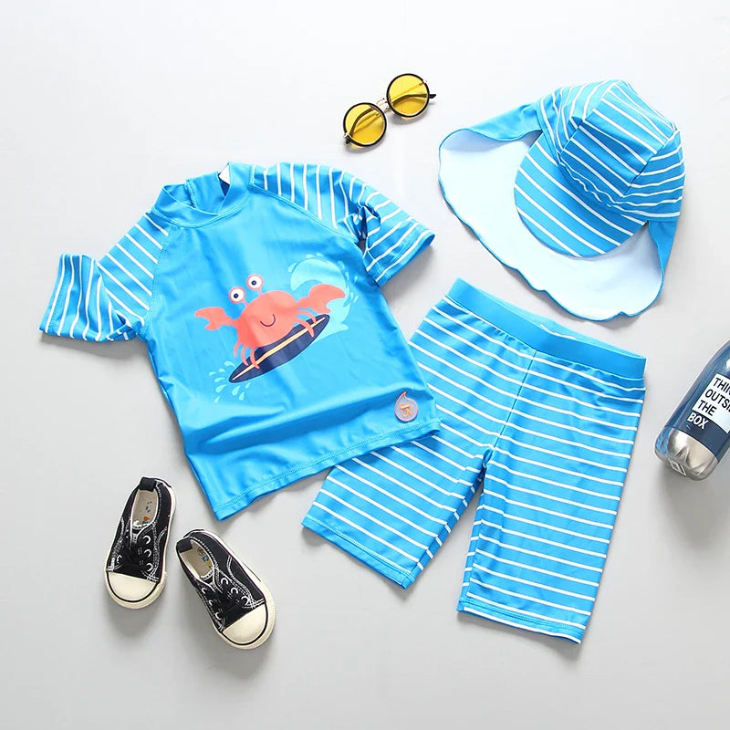 Multi Style Choice Swimsuit Kids UPF50 Children's Swimwear and Swimming Trunks Baby Boy Bathing Suit UV Protection Infant Toddler Boy's Beach Wear