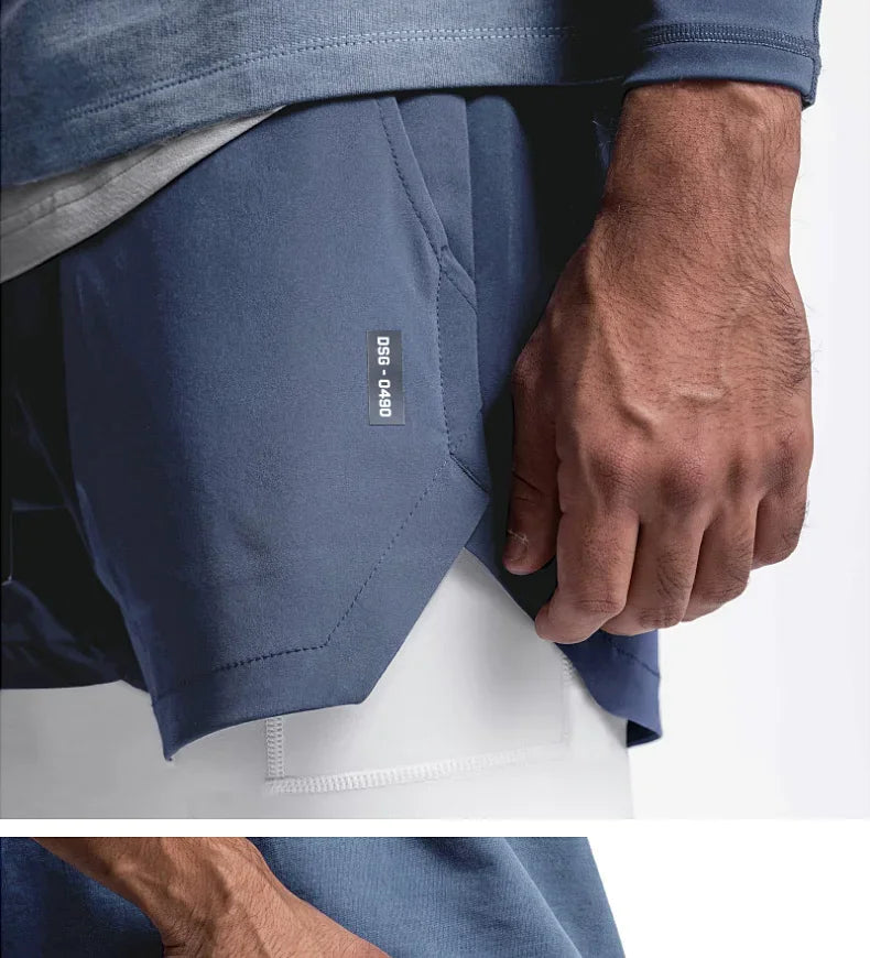 Men’s 2-in-1 Quick-Dry Gym Shorts for Active Training