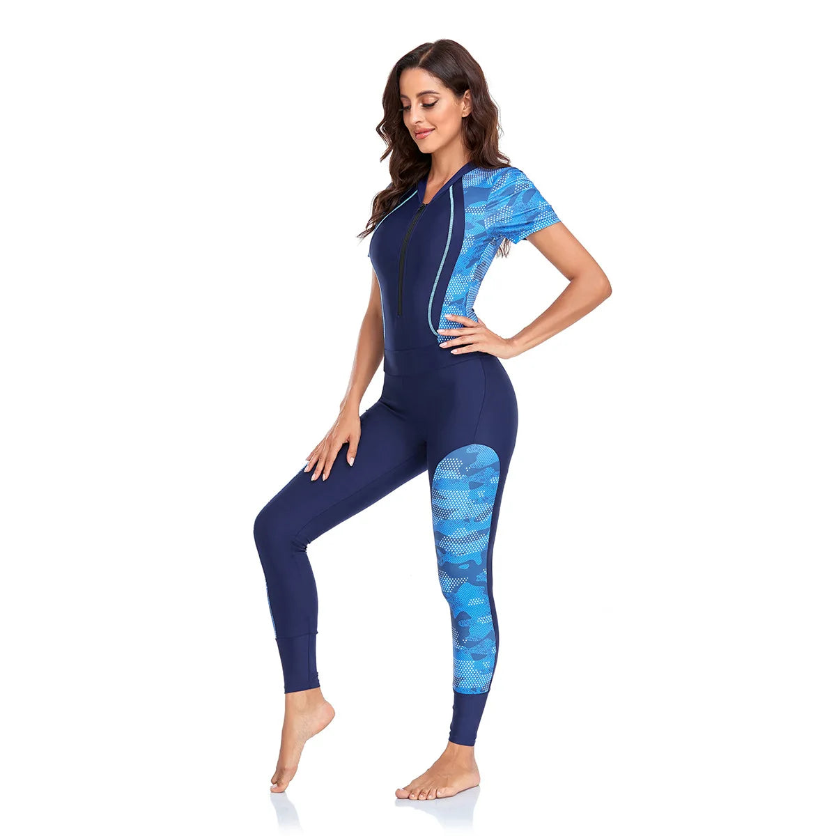 Two-Piece Swimsuit Diving Suit Woman Long-Sleeved Bodysuit Swimsuit Swimwear Female Fashion Surfing Beachwear