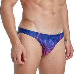 Men's Triangle Polka Dot Gradient Elastic Waist Fashion Sports Casual  Beach Swimming Trunks Flat Angle