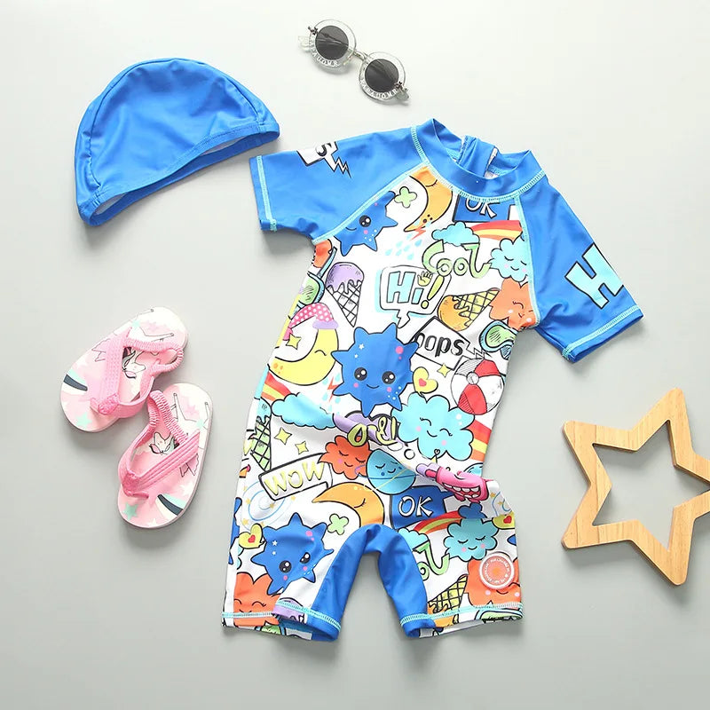 Top Quality Boy Swimsuit UPF50 UV Protection Summer Baby Toddler Swimwear Children's Bathing Suit Beach Pool Surf Swimming Wear