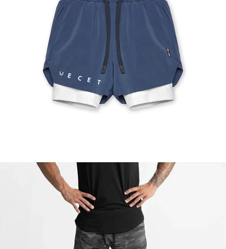 Men’s 2-in-1 Quick-Dry Gym Shorts for Active Training