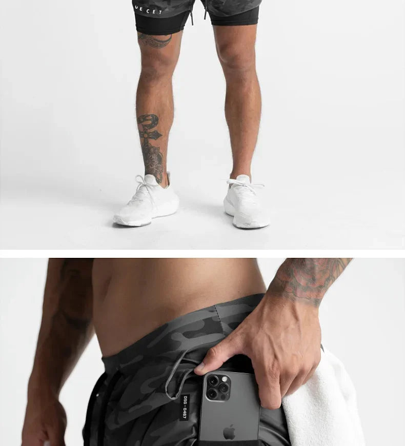 Men’s 2-in-1 Quick-Dry Gym Shorts for Active Training