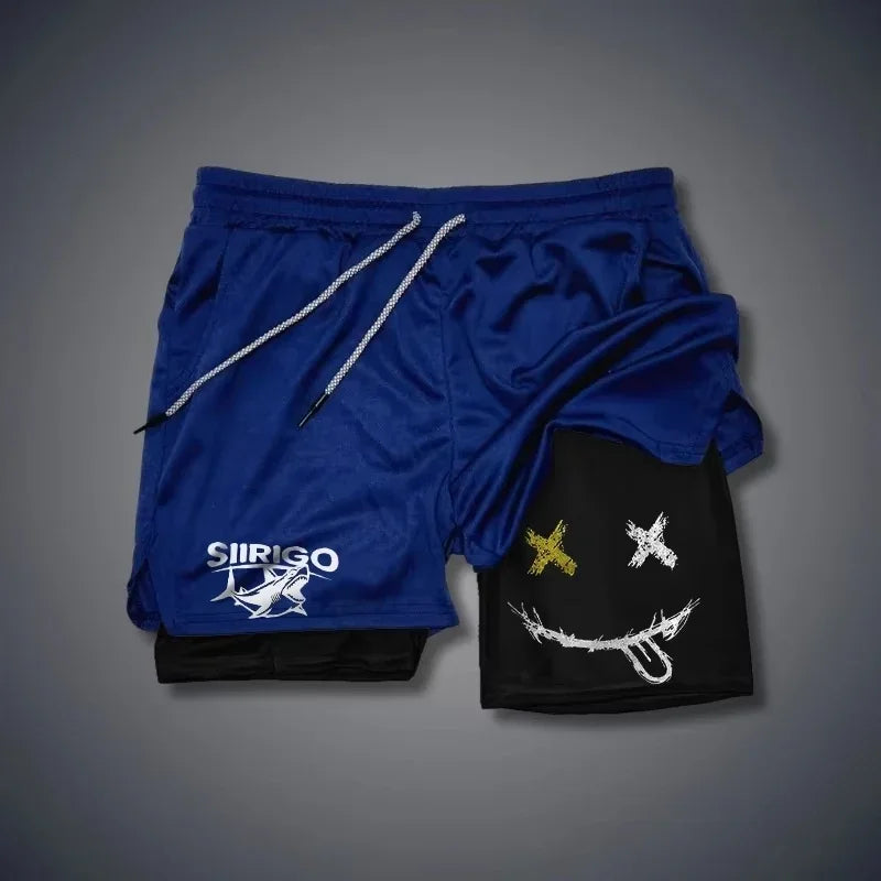 Men's Smiling Face Fitness Shorts | Quick-Dry Outdoor Sportswear