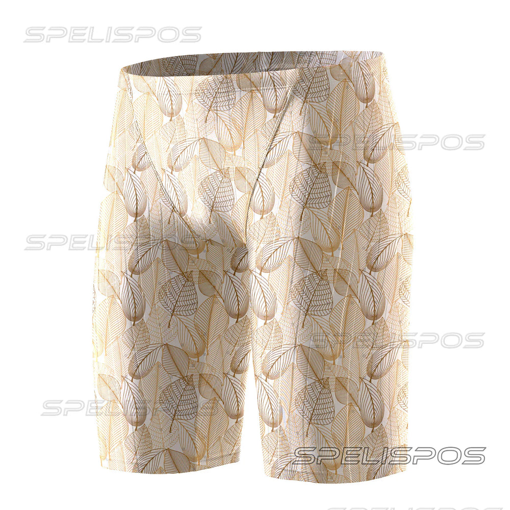 SPELISPOS Men Swimming Trunks Professional Swim Surf Trunks Summer Beach Protection Gym Tights Shorts Quick Dry Printed Plus
