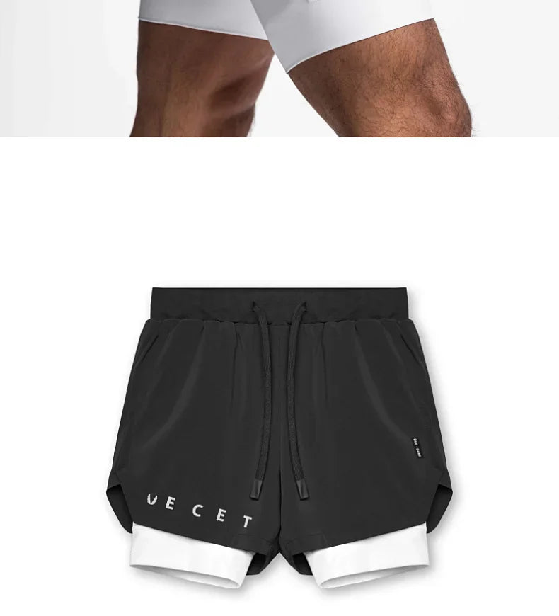 Men’s 2-in-1 Quick-Dry Gym Shorts for Active Training