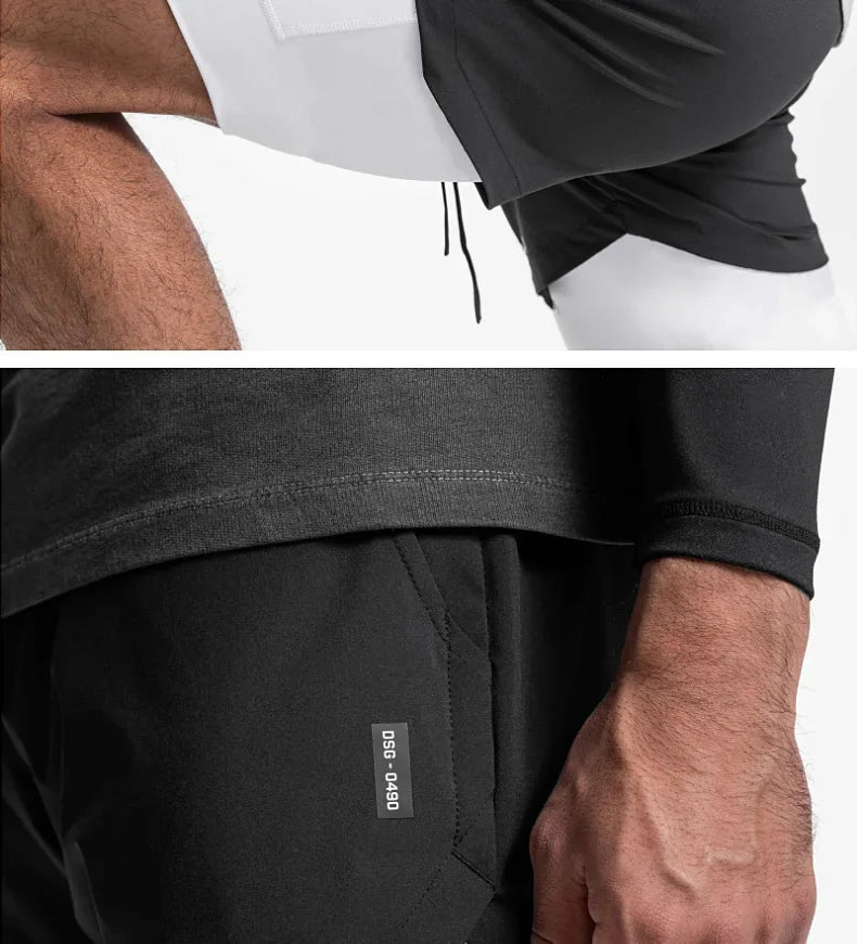 Men’s 2-in-1 Quick-Dry Gym Shorts for Active Training