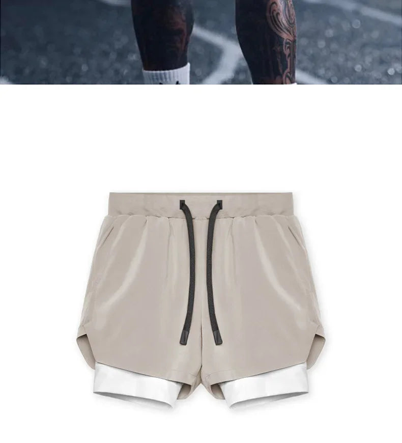 Men’s 2-in-1 Quick-Dry Gym Shorts for Active Training