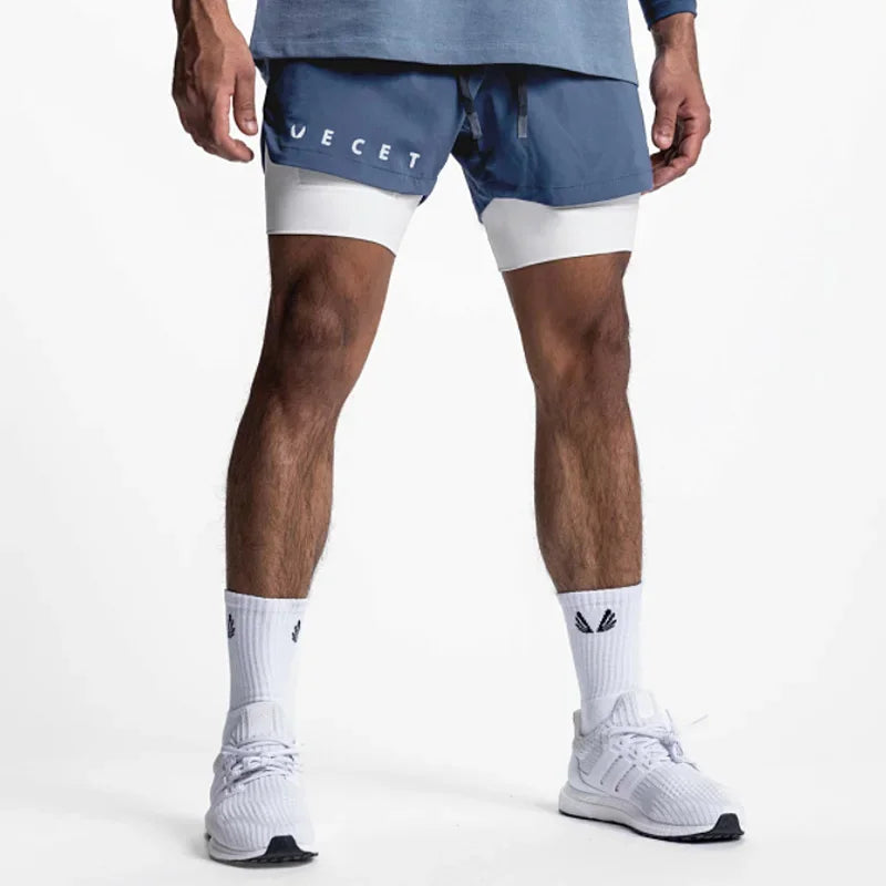 Men’s 2-in-1 Quick-Dry Gym Shorts for Active Training