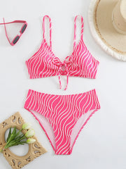High Waist Bikini Women Strappy Swimsuit Striped Swimwear Female Bathers Bathing Swimming Swimsuit Beachwear