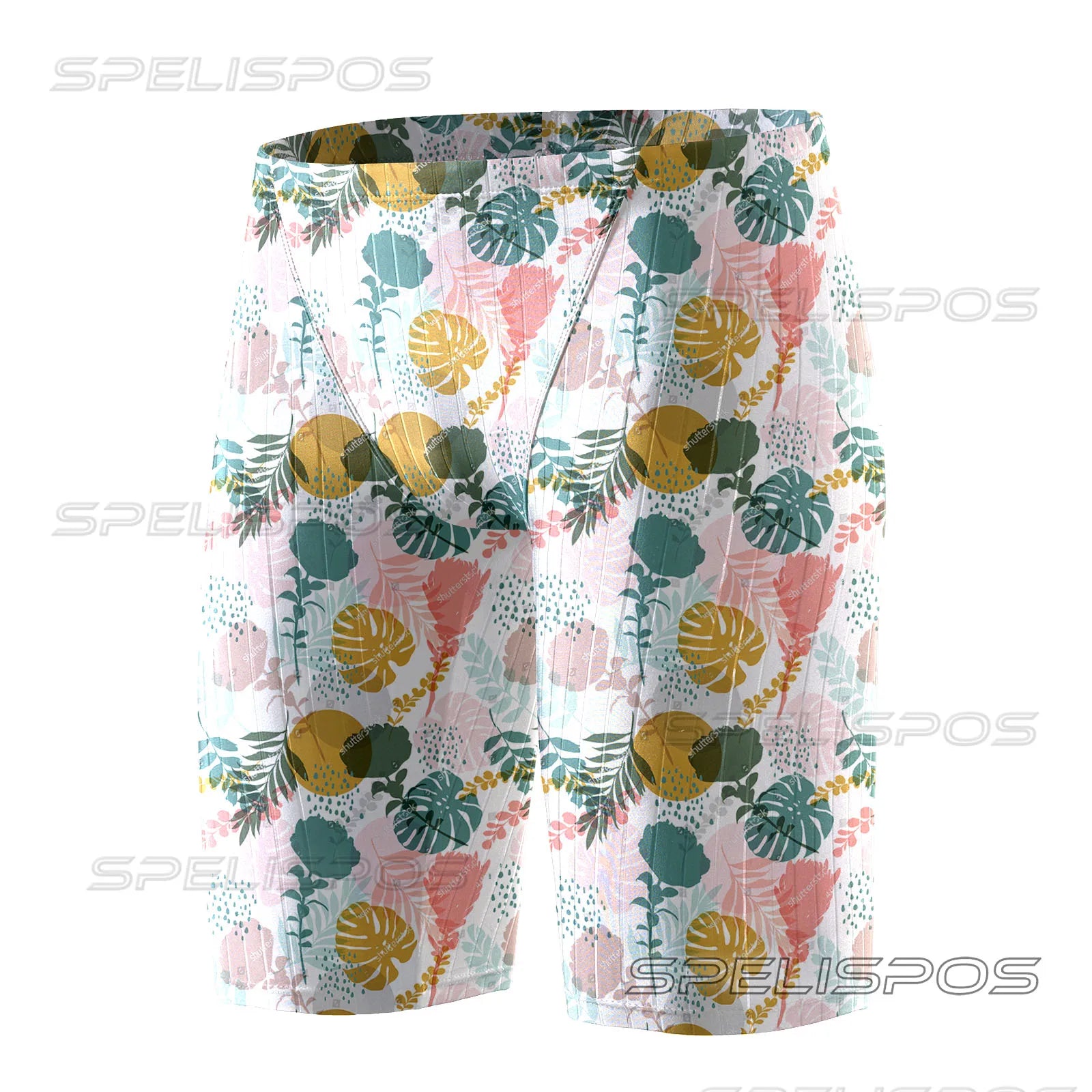 SPELISPOS Men Swimming Trunks Professional Swim Surf Trunks Summer Beach Protection Gym Tights Shorts Quick Dry Printed Plus
