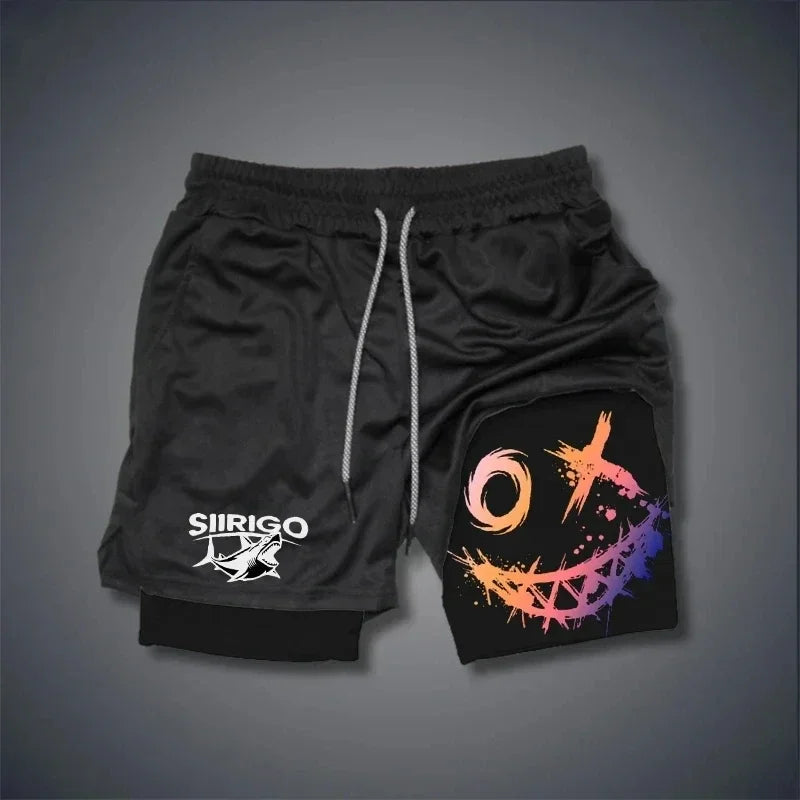 Men's Smiling Face Fitness Shorts | Quick-Dry Outdoor Sportswear