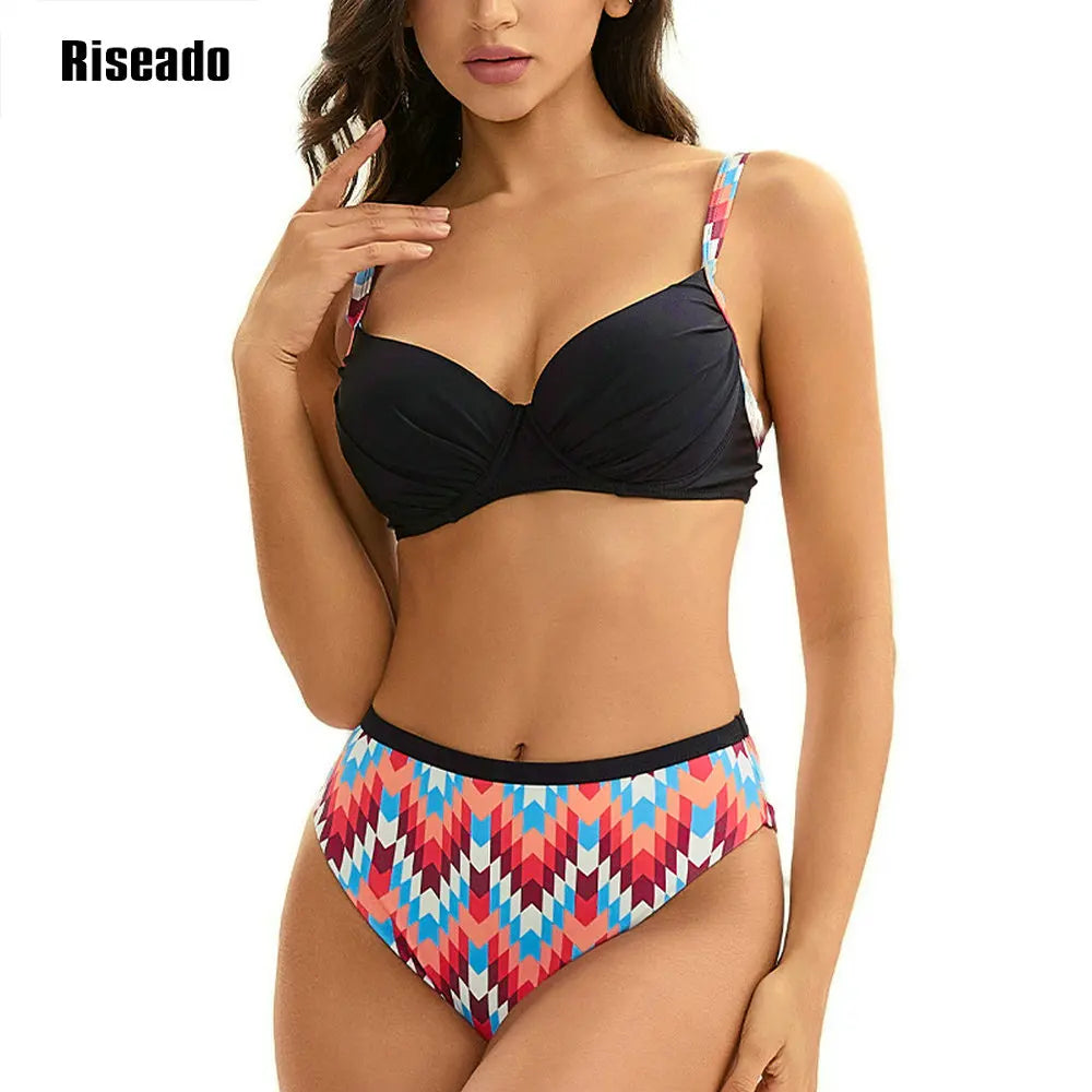 Women's Push Up Bikini Sets Two Piece High Waisted Swimsuit Beach Swimming Wear