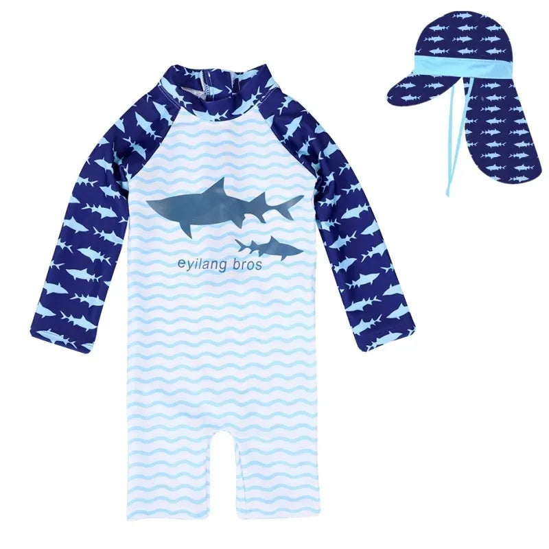 UV Baby Boy Swimsuit One Piece Swimming Jumpsuit Ruffles Bathing Suit SPF 50 Long Sleeve Kids Swimwear for Girls 1-7 Years