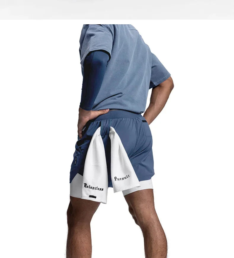 Men’s 2-in-1 Quick-Dry Gym Shorts for Active Training