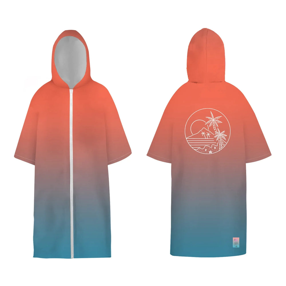 Surf Poncho Changing Robe with Hood Quick Dry Microfiber Wetsuit Changing Towel with Zipper for Bath Beach Surfing Men Women