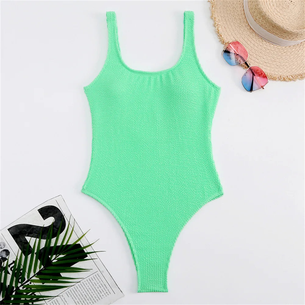Women One Piece Swimsuit Swimwear Female Solid Push Up Thong Bather Bathing Suit Monokini Brazilian Swimming Suits