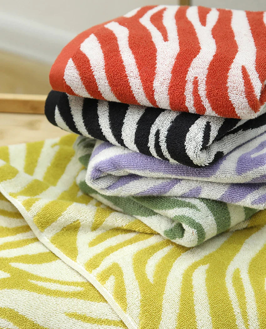 Striped Tiger Pattern Hand Towel Cotton Soft Skin-friendly Face Towel Quick-drying Absorbent Towel For Home Bathroom 29*13in