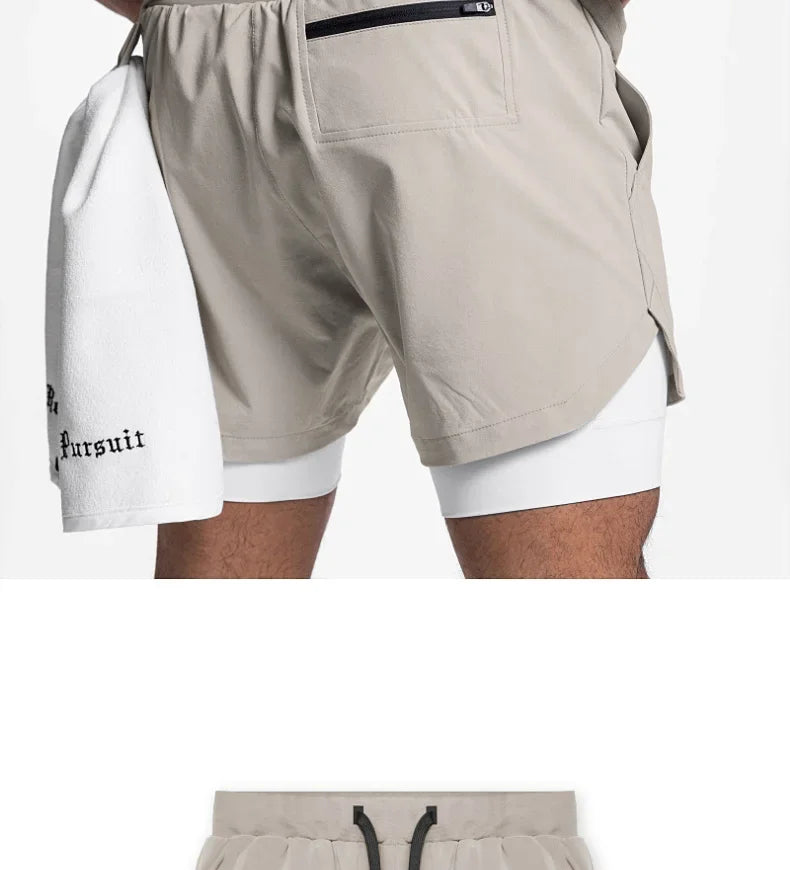 Men’s 2-in-1 Quick-Dry Gym Shorts for Active Training