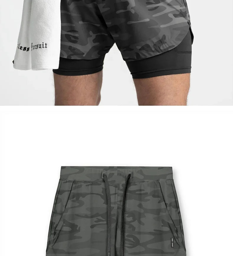 Men’s 2-in-1 Quick-Dry Gym Shorts for Active Training