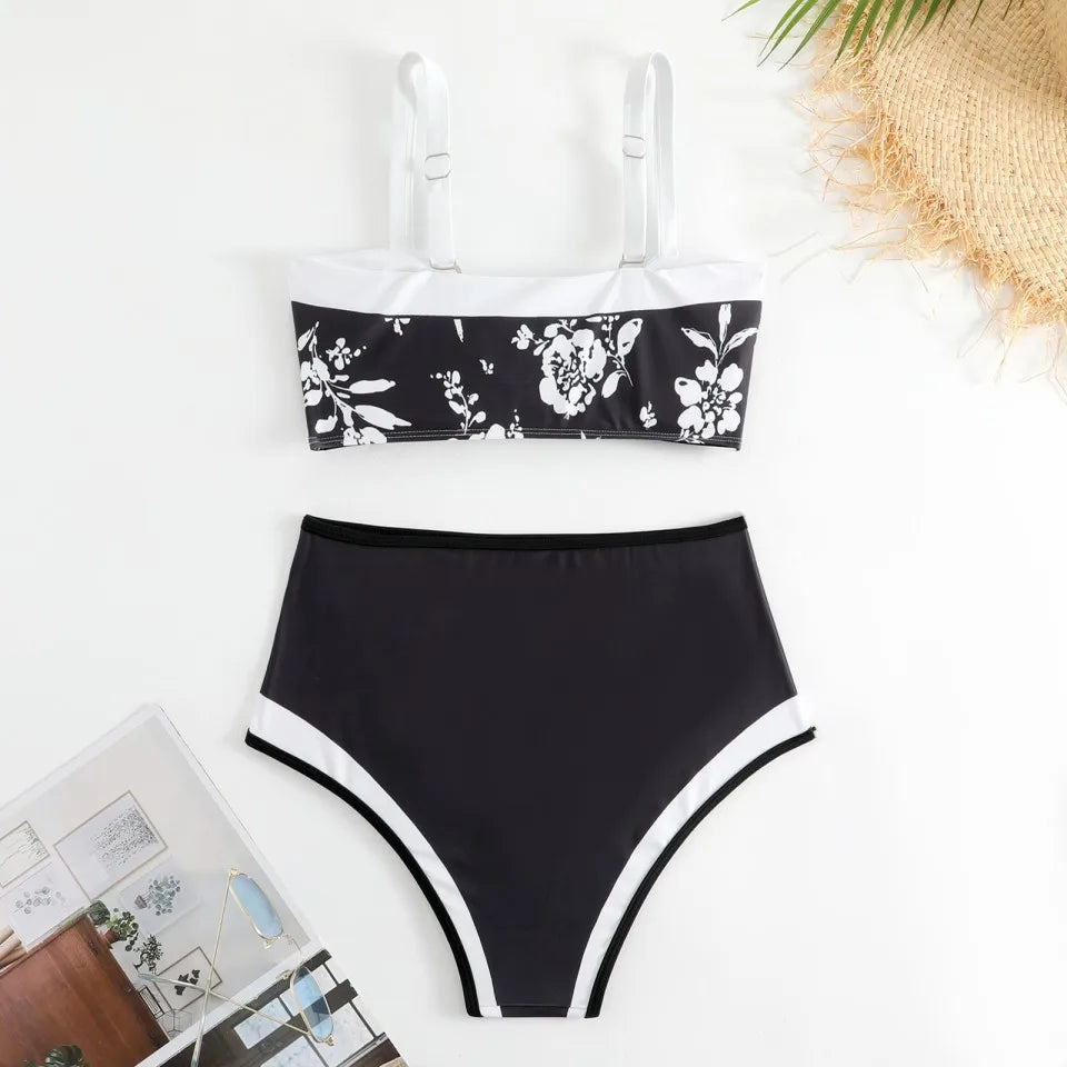 High Waist Bikinis Women Vintage Design Swimwear Printed Swimsuit Female Beachwear Bathers Bathing Swimming Swim Suit Summer