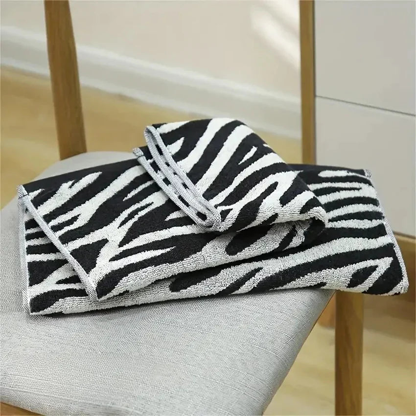 Striped Tiger Pattern Hand Towel Cotton Soft Skin-friendly Face Towel Quick-drying Absorbent Towel For Home Bathroom 29*13in
