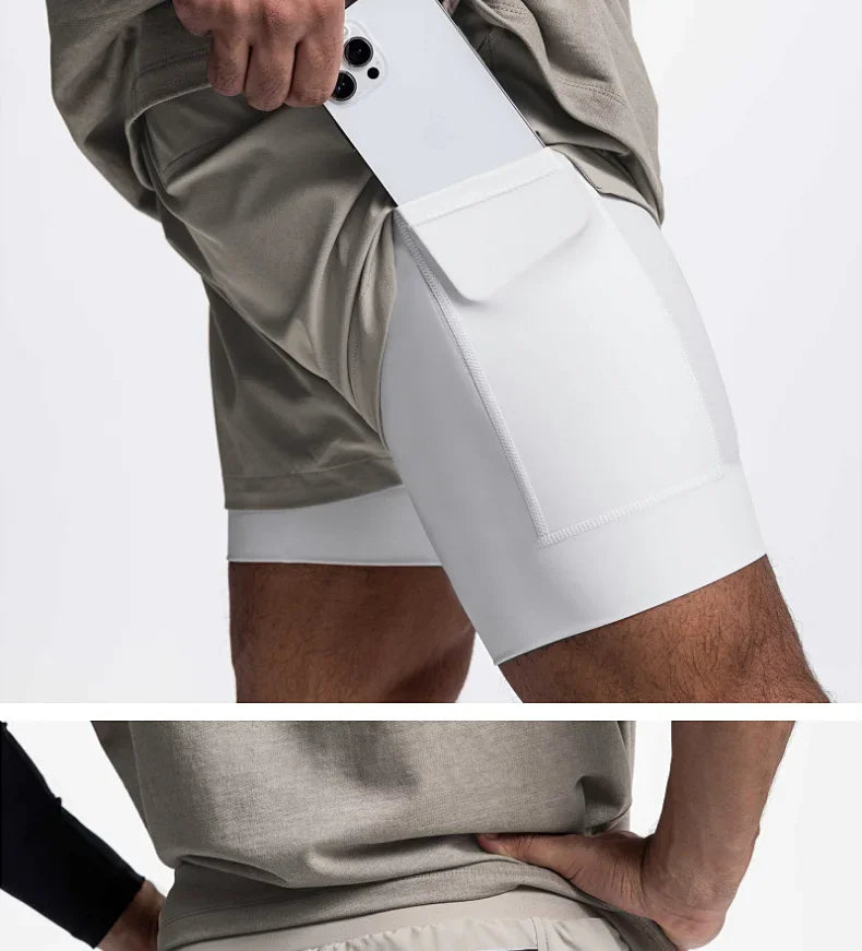 Men’s 2-in-1 Quick-Dry Gym Shorts for Active Training