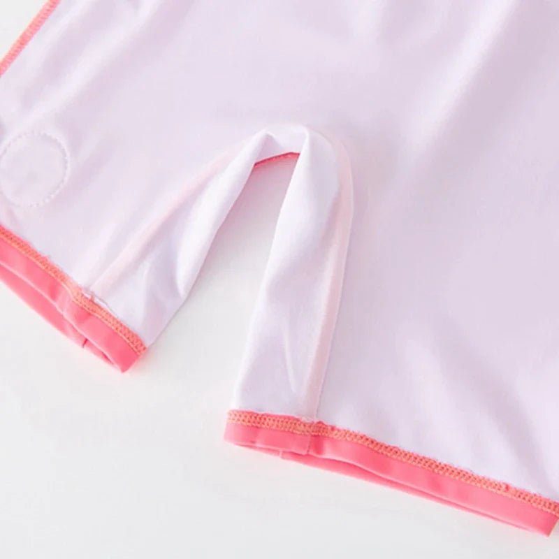 Swimsuit Kids Girl Long Sleeves Swimwear for Girls Cartoon Rabbit UPF50 UV Protection Children's Bathing Suit Beach Clothes Baby