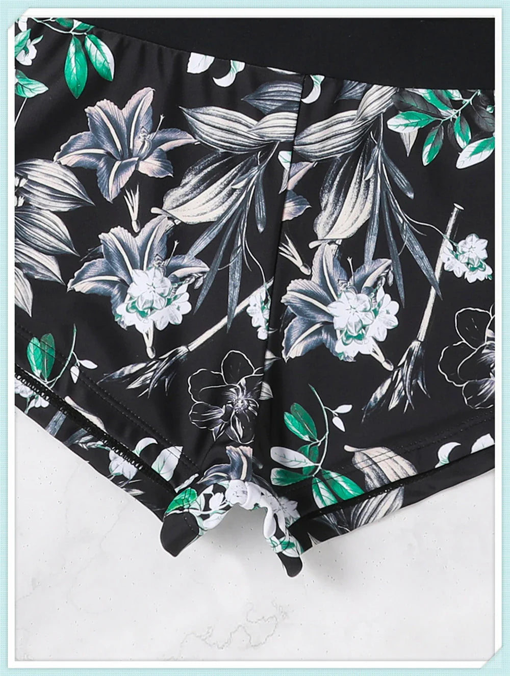Long Sleeve Rash guard Swimsuit Women Tropical Printed Swimwear Two Pieces Diving Clothes Bathing Suit Surfing Beachwear