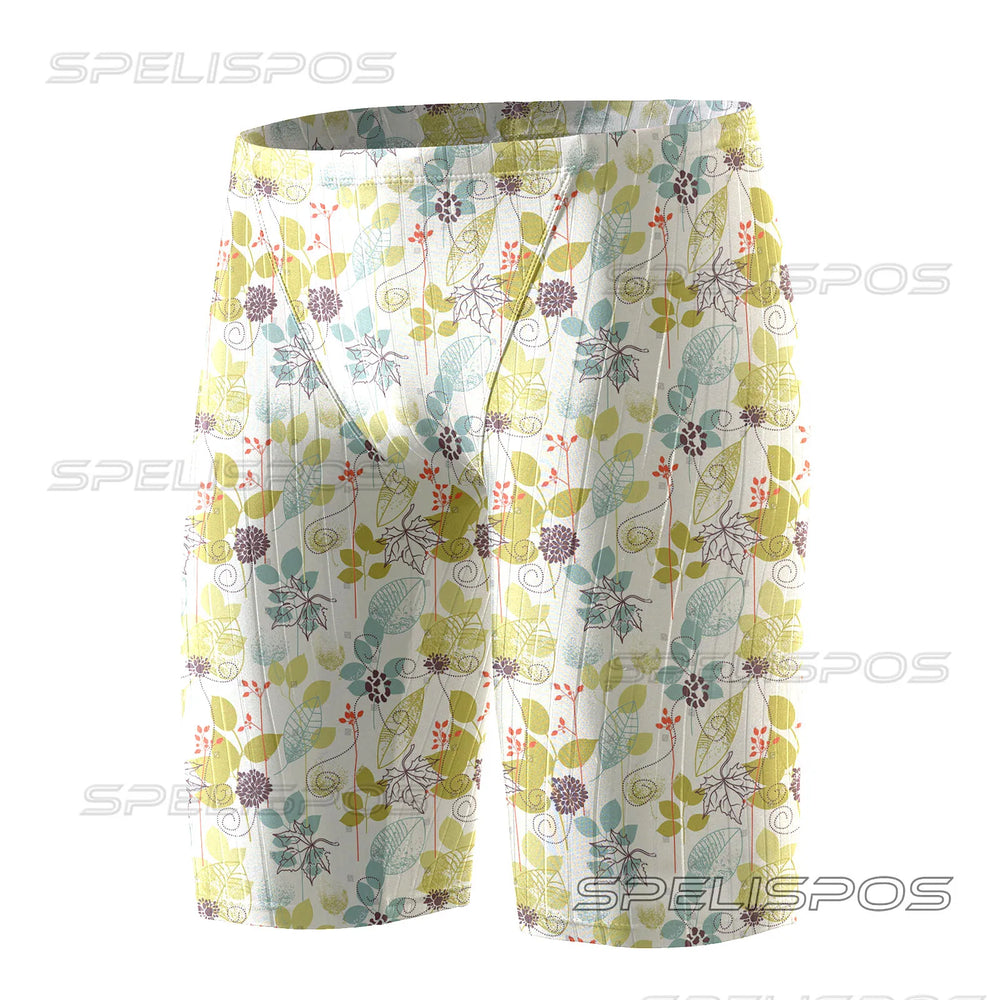 SPELISPOS Men Swimming Trunks Professional Swim Surf Trunks Summer Beach Protection Gym Tights Shorts Quick Dry Printed Plus