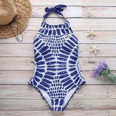 XXL Large Size Swimwear One Piece Swimsuit Women High Neck Monokini Bandage Bathing Suit Halter Bodysuit Bather Beachwear