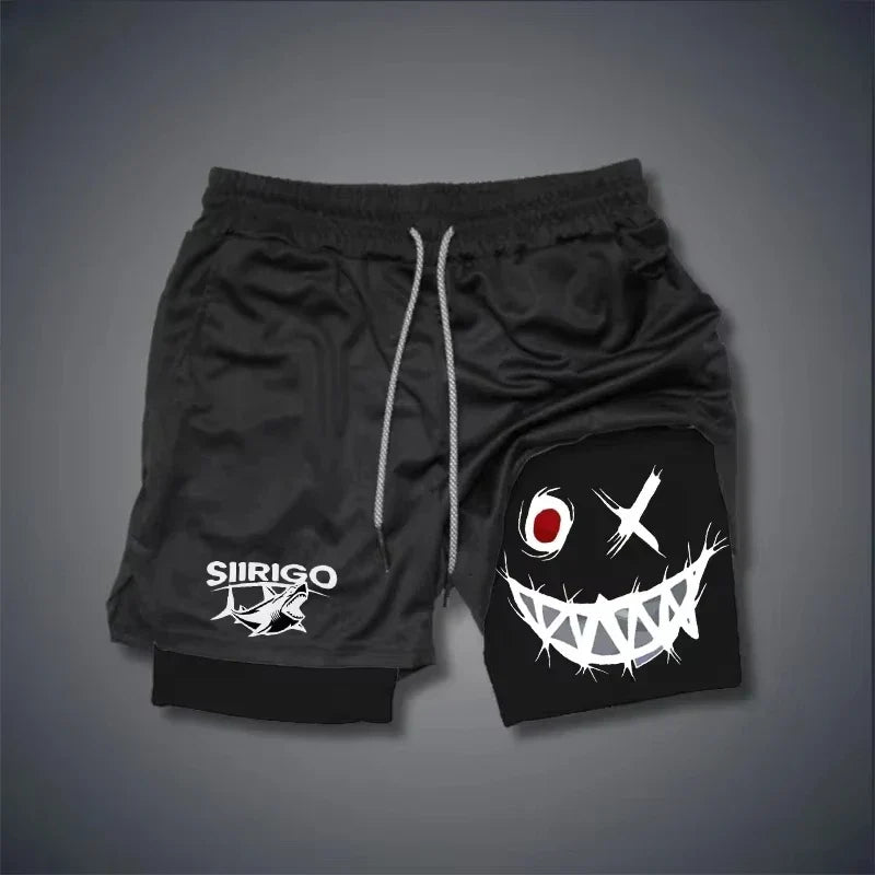 Men's Smiling Face Fitness Shorts | Quick-Dry Outdoor Sportswear