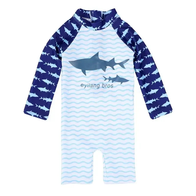 UV Baby Boy Swimsuit One Piece Swimming Jumpsuit Ruffles Bathing Suit SPF 50 Long Sleeve Kids Swimwear for Girls 1-7 Years