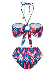 Halter Bandeau Bikini Women High Waist Swimsuit Female Padded Swimwear Bathers Bathing Swimming Swim Suit Summer Beachwear