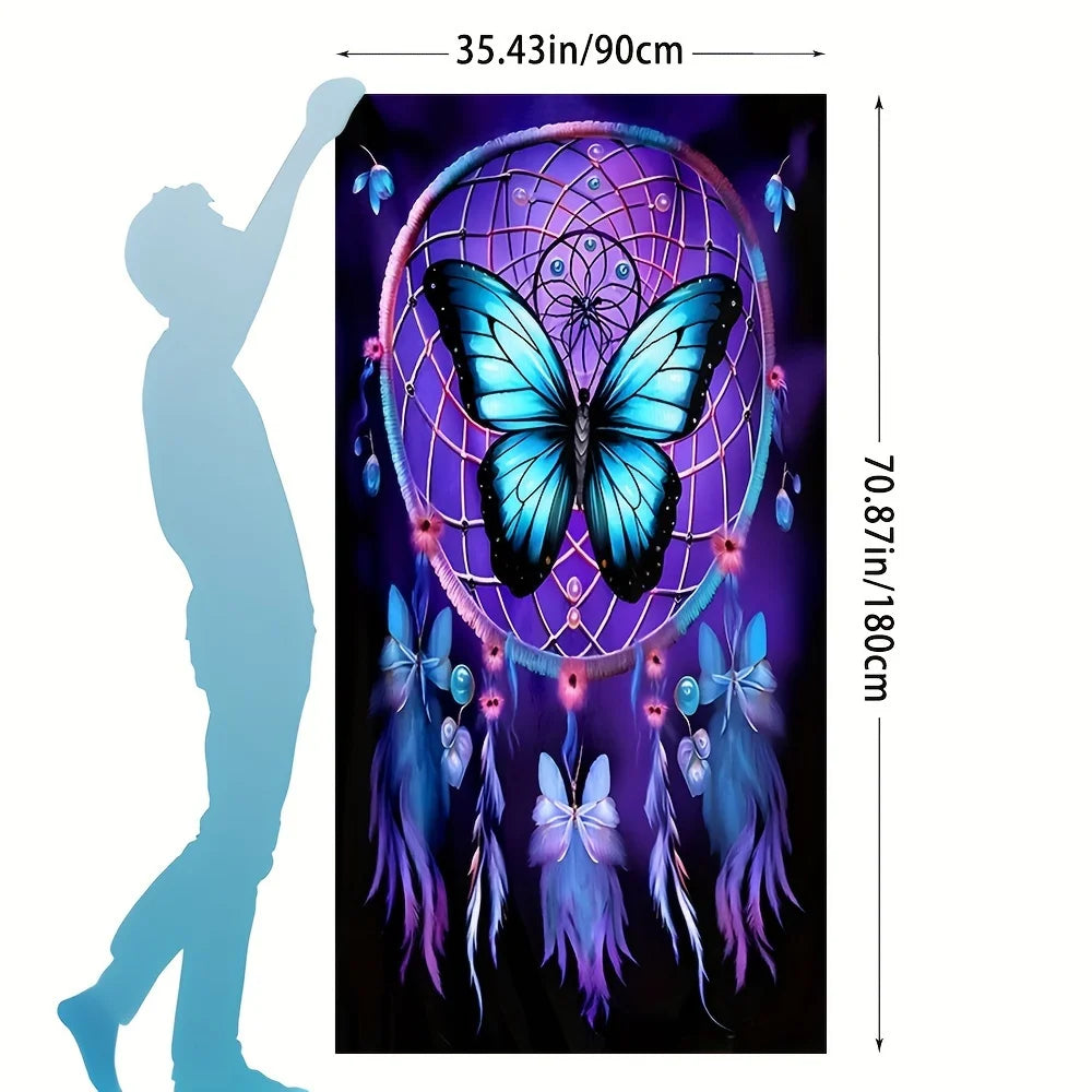 Butterfly Beach Towel, Super Soft Absorbent Bath Towel, Extra Large Travel Towel for Sports Pool Swimming Pool Bathroom Camping