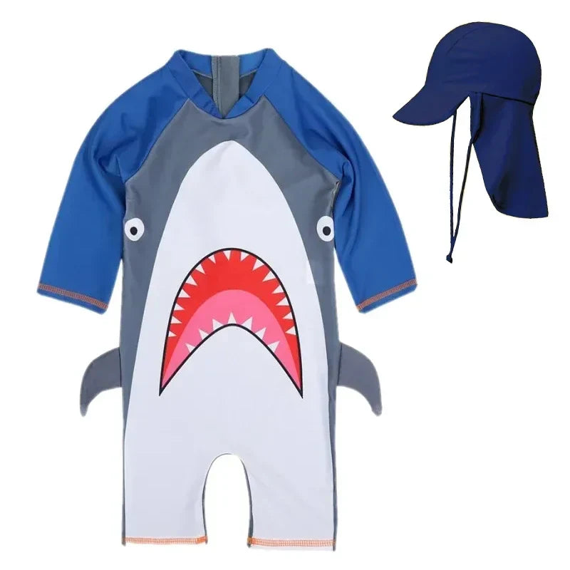 UV Baby Boy Swimsuit One Piece Swimming Jumpsuit Ruffles Bathing Suit SPF 50 Long Sleeve Kids Swimwear for Girls 1-7 Years