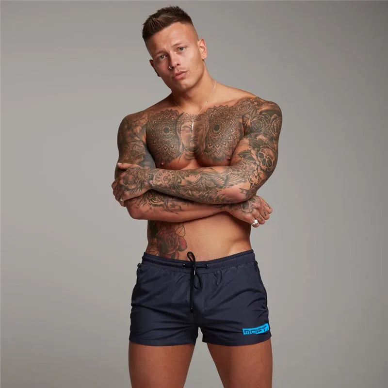 Men's Breathable Quick-Dry Fitness Three-Quarter Pants for Summer