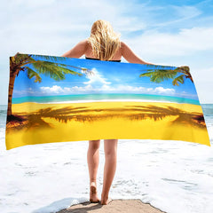 Extra Large Coconut Tree Beach Towel Sand Free Extra Large Cool Beach Towel for Women, Quick Dry Highly Absorbent Beach Towel