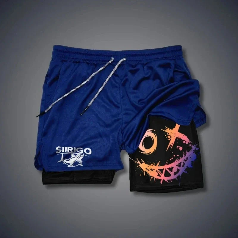 Men's Smiling Face Fitness Shorts | Quick-Dry Outdoor Sportswear