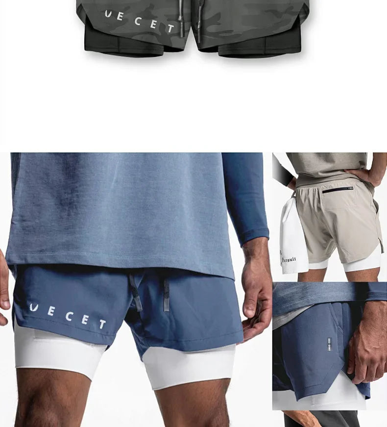 Men’s 2-in-1 Quick-Dry Gym Shorts for Active Training