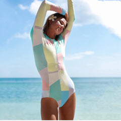 Long Sleeve One Piece Swimsuit Swimwear Women Surf Swim Suit Push Up Bathing Suit Beachwear Monokini Bath Suits