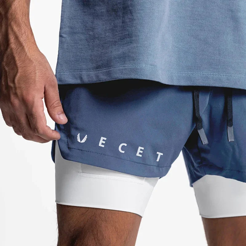 Men’s 2-in-1 Quick-Dry Gym Shorts for Active Training