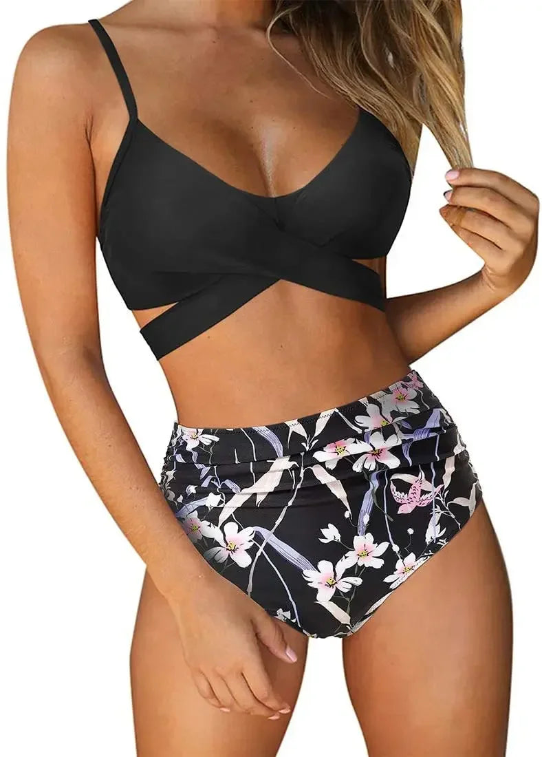 Push Up Bikinis Women's Solid Color Swimwear Female Swimsuit Swimming Bathing Suits Bikini Set Beachwear Bather