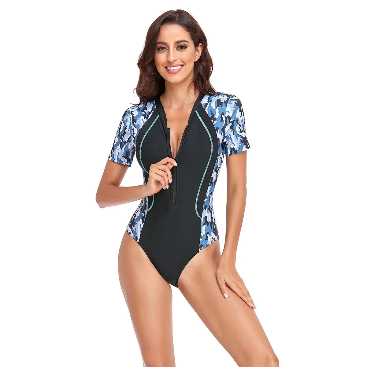 Two-Piece Swimsuit Diving Suit Woman Long-Sleeved Bodysuit Swimsuit Swimwear Female Fashion Surfing Beachwear